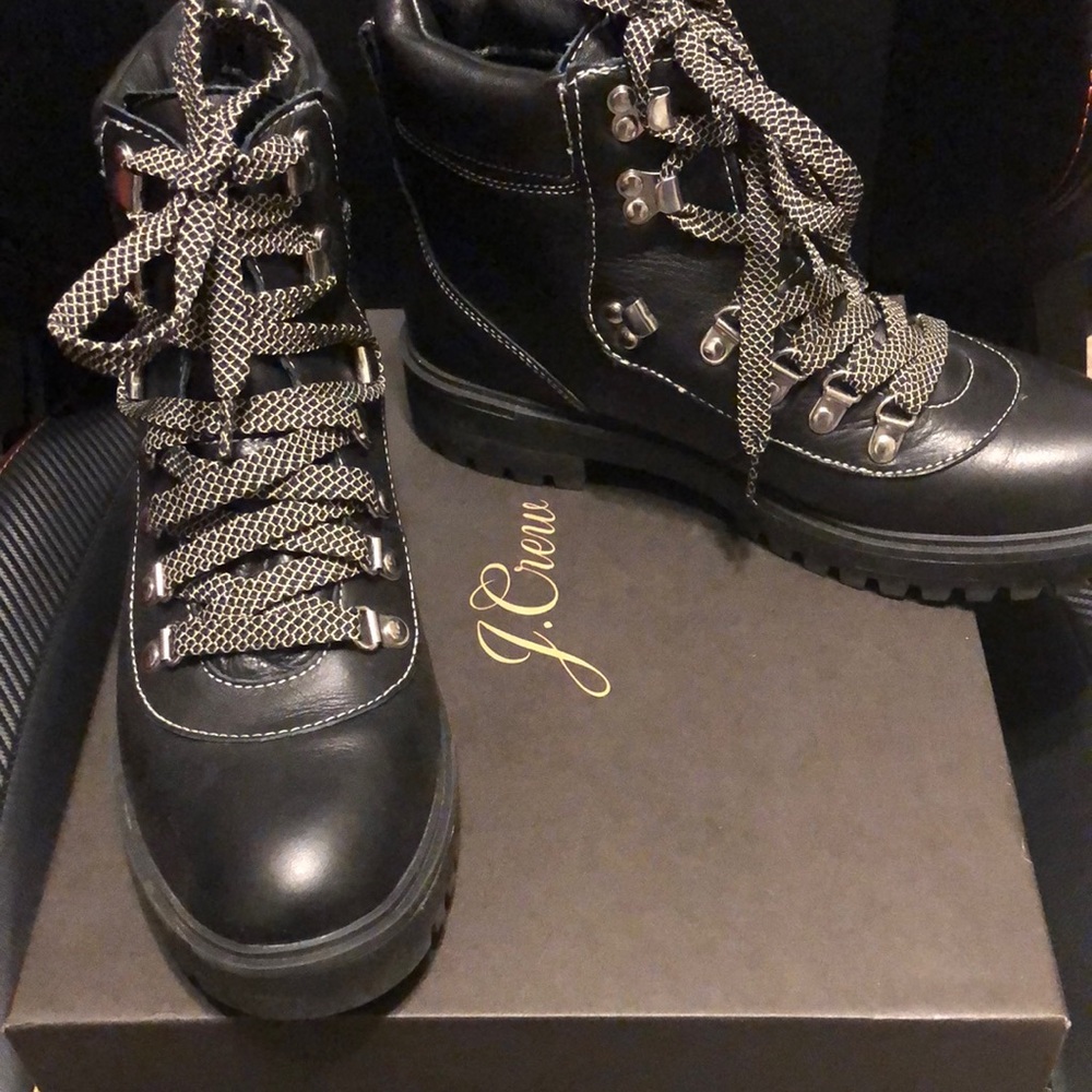 J. Crew Hikers, soft, supple leather boots, sturdy lug soles. Fashion+Function